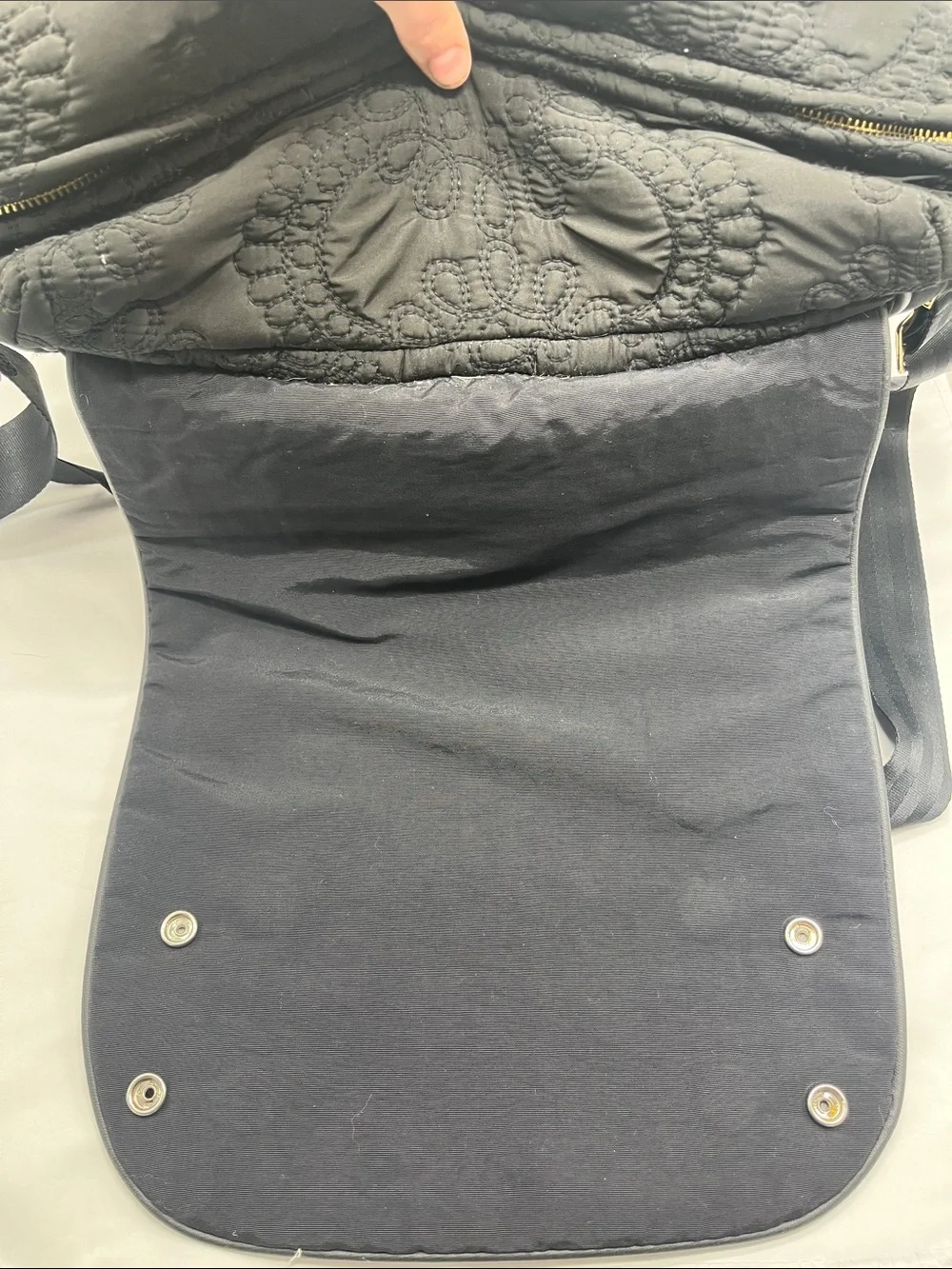 Petunia Pickle Bottom Black Quilted Boxy Backpack Diaper Bag
